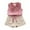 Pink, variant on Girls Floral Sleeveless Top and Shorts Set Bow Tie Summer Casual Outfit,Pink,110/11