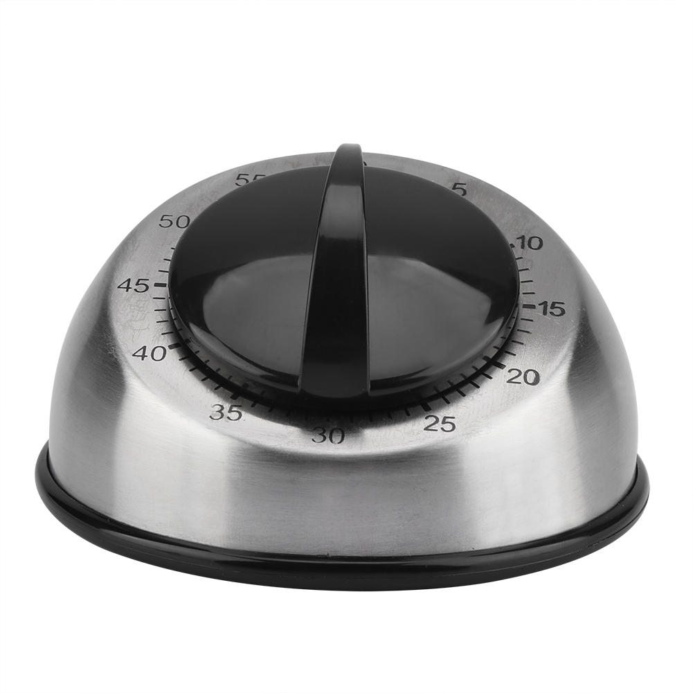 Peahefy 60 Minutes Stainless Steel Kitchen Timer Mechanical WindUp