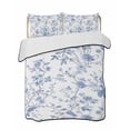 thumbnail image 2 of Quilts Queen Size, Blue White Spring Floral Soft Comforter Bedding Set for Bed, Summer Botanical Birds Lightweight Quilted Bedspread with Pillow Cover(2 Pieces) for All Season, 90x96 Inch, 2 of 6
