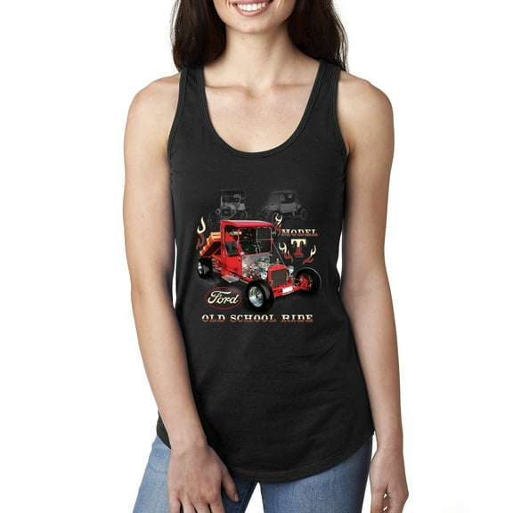 Ford Model T Roadster 1923 Old School Ride Classic Vintage | Womens Cars and Trucks Jersey Racerback Tank Top, Black, Small