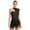 Black, variant on TiaoBug Womens Sequins Latin Jazz Dance Tassel Leotard Sleeveless Fringed Dress Modern Dancewear Gold M