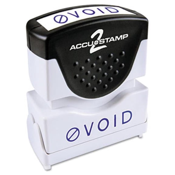 Consolidated Stamp  Accustamp2 Shutter Stamp with Anti Bacteria - Blue - VOID - 1.63 x .5