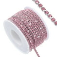 thumbnail image 1 of Uxcell 11 Yardas de Cadena de Strass de Cristal Cerrada, Tiras de Diamante de Strass de Cristal, Strass Rosa Rojo con Base Plateada, 1 of 6