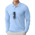 thumbnail image 2 of Polos de golf Askdeer de manga larga UPF 50+ para hombre, color azul claro, 2 of 6
