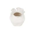 thumbnail image 6 of DecMode 13" Abstract Wide Rounded Floral Shaped White Ceramic Vase with Petal Rim, 6 of 9