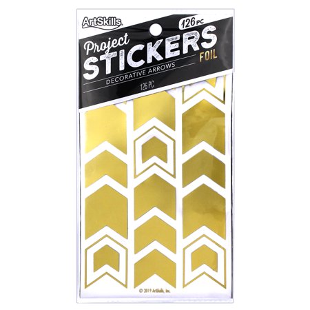 ArtSkills Metallic Gold Foil Arrow Stickers for Crafts and Projects, 126Pc