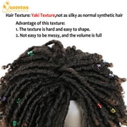 باروكة QUEENTAS Dreadlock للنساء، شعر مضفر، ضفائر صناعية قصيرة، باروكة Faux Locs Twist، باروكة شعر كروشيه مجعد