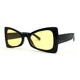 thumbnail image 2 of Womens Retro Bow Shape Narrow Butterfly Plastic Sunglasses Black Yellow, 2 of 4
