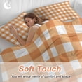 thumbnail image 4 of 3 Piece Orange Plaid Duvet Cover Set Twin Size,Microfiber Comforter/Quilt Cover with Corner Ties and 2 Pillowcases,Gradient Geometric Buffalo White Checkered All Season Bedding with Zipper Closure, 4 of 8