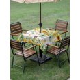 thumbnail image 3 of Outdoor Tablecloth with Umbrella Hole and Zipper, Spring Sunflowers Square Table Cloth 60x60 Inch Waterproof Tablecloth, Eucalyptus Leaves Butterfly Flowers Plaid Picnic Table Cover for Patio Camping, 3 of 7