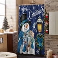thumbnail image 3 of Navy Blue Snowman Bathroom Shower Curtain Christmas Winter Wreath Snowflake Xmas Waterproof Washable Shower Curtains for Bathtub Bath Decor with Grommets and Hook 72 X 72 Inch, 3 of 8