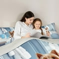 thumbnail image 4 of Manfei Lovely Puppy Dog 7-Piece Bedding Comforter Set,Cartoon Animal King Bedding Sets,Blue White Bed Sheets For Child,Breathable Home Decor Reversible, 4 of 8