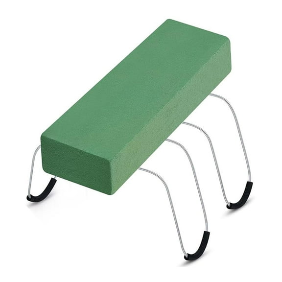 1 Pack Headstone Flower Saddle with Floral Foam,Happon 11.8 inch Gravestone Saddle for Headstones,Wire Rustproof Galvanized Tombstone Saddle for Grave Headstone Cemetery Floral Arrangements Decor