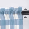 thumbnail image 5 of Blue White Plaid Valance Curtains for Kitchen/Living Room/Bathroom/Bedroom Window, Rod Pocket Small Topper Half Short Window Curtains Voile Sheer Scarf, Gradient Geometric Buffalo Checkered 42"x12", 5 of 8