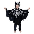 thumbnail image 2 of Girl Bat Skeleton Glow in Dark Long Sleeve Hooded Romper Jumpsuit Unisex Girls Halloween Outfit Party Dress up Clothes Size 4-10 Years, 2 of 4