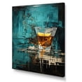 thumbnail image 2 of Designart "Vesper Vibrance Twilight Turquoise Elixir I" Food & Beverage Canvas Wall Art - Traditional Yellow Cocktails Bedroom Canvas Wall Art, 2 of 6