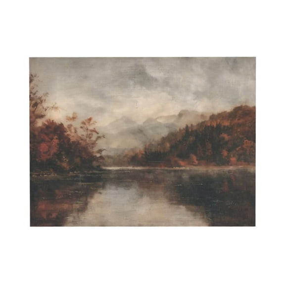 Aarocafa – Misty Lake Landscape Canvas Poster Wall Decor – Vintage Nature Art for Cozy Interiors; Unframed Canvas Option to Elevate Rustic Spaces – Vintage Style | High-Quality Print – 8x10in