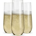 thumbnail image 1 of Stemless Plastic Champagne Flutes - 9 Oz Plastic Champagne Glasses | Clear Plastic Unbreakable Toasting Glasses | Shatterproof | Disposable | Reusable Perfect for Wedding or Party, 1 of 5