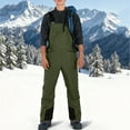 thumbnail image 5 of JUUYY Mens Snow Bibs Ski Pants Softshell Waterproof Windproof Insulated Overalls Winter Snowboarding Overalls with Zipper Pocket Army Green XL, 5 of 9