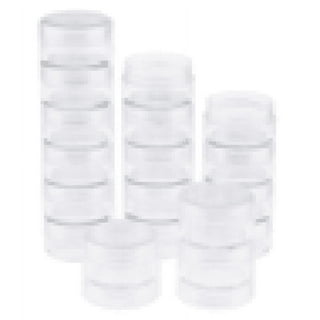 Set Storage Stackable Interlocking Clear Containers 12 with Lids Beads  Crafts Findings Small Items (2.75 Round)