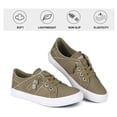thumbnail image 2 of JENN ARDOR Women's Fashion Sneakers Classic Canvas Shoes Slip On Low Top Lace Up Casual Flats Perforated Lightweight Splicing Zipper Shoes, 2 of 9