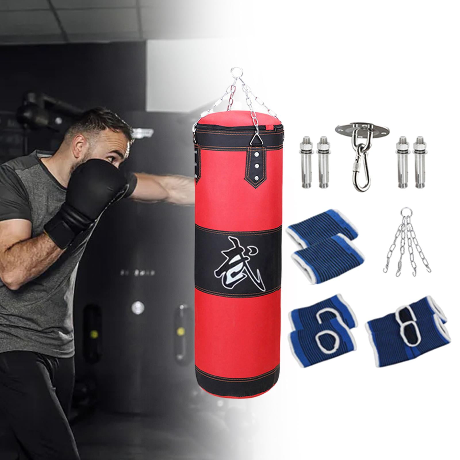 funtasica Boxing Bag Boxing Sandbag with Hanging Hook Fitness Unfilled Bag Punching Bag for Kids Home Gym Judo Kickboxing Body Building Red 120cm