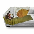 thumbnail image 3 of Turkey Soft Flannel Fleece Throw Blanket, Happy Pilgrim Poultry Animal with a Giant Pumpkin on Green Hills of the Farmland, Cozy Plush for Indoor and Outdoor Use, 50" x 70", Multicolor, by Ambesonne, 3 of 6