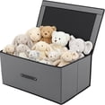 thumbnail image 4 of HONEIER Large Toy Box, Toy Box with Lid, Foldable Toy Box Storage Chest for Kids Playroom Nursery Living Room, 24 x 16 x 12 Inches, Gray, 4 of 12