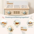 thumbnail image 2 of Robotime Wooden Green and Gold Toy Kitchen Oven Playset with Pizzas Cooking Toy for Toddlers & Boys Girls, 2 of 6