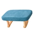 thumbnail image 2 of Reposapiés, otomana rectangular, taburete con asiento acolchado, taburete creativo pequeño Azul, 2 of 9