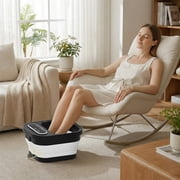 MaxKare Collapsible Foot Spa with Massager and Heat Bubbles Vibration 3 in 1, Foot Spa Massager, Black