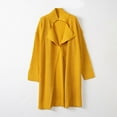 thumbnail image 4 of Lovskoo Cardigan Sweaters for Women Knit Long Sleeve Open Front Coat Solid Color Notch Lapel Oversized Winter Outerwear Tops Yellow, 4 of 4