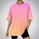 thumbnail image 1 of Fiudx Camisas de Mujer Camiseta de Manga Corta con Cuello Redondo y Hombros Caídos para Mujer, 1 of 3