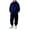 Navy, variant on Boys 2 Piece Outfits Sweatsuit Set 1/4 Zip up Lapel Collar Long Sleeve Sweatshirt Sweatpants Tracksuit Sets Kids Teen Clothes