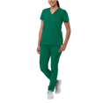 thumbnail image 1 of Adar Addition Go-Basic Scrub Set For Women - Slim V-Neck Scrub Top & Skinny Cargo Scrub Pants, 1 of 7