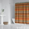 thumbnail image 3 of Extra Long Boho Shower Curtain 72x84 Inches - Vintage Floral & Tropical Leaves Pattern, Waterproof Bohemian Bathroom Decor with 12 Hooks, Tribal Rustic Style, 3 of 5