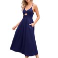 thumbnail image 2 of Puntoco Vestidos Mujer Verano Sexy Moda Mujer Sin Mangas Cuello En V Señoras Camies Chaleco Vestido Largo, 2 of 7