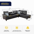 thumbnail image 2 of Star Home Living Corp Sean Faux Leather Sectional Sofa in Black not ottoman, 2 of 3