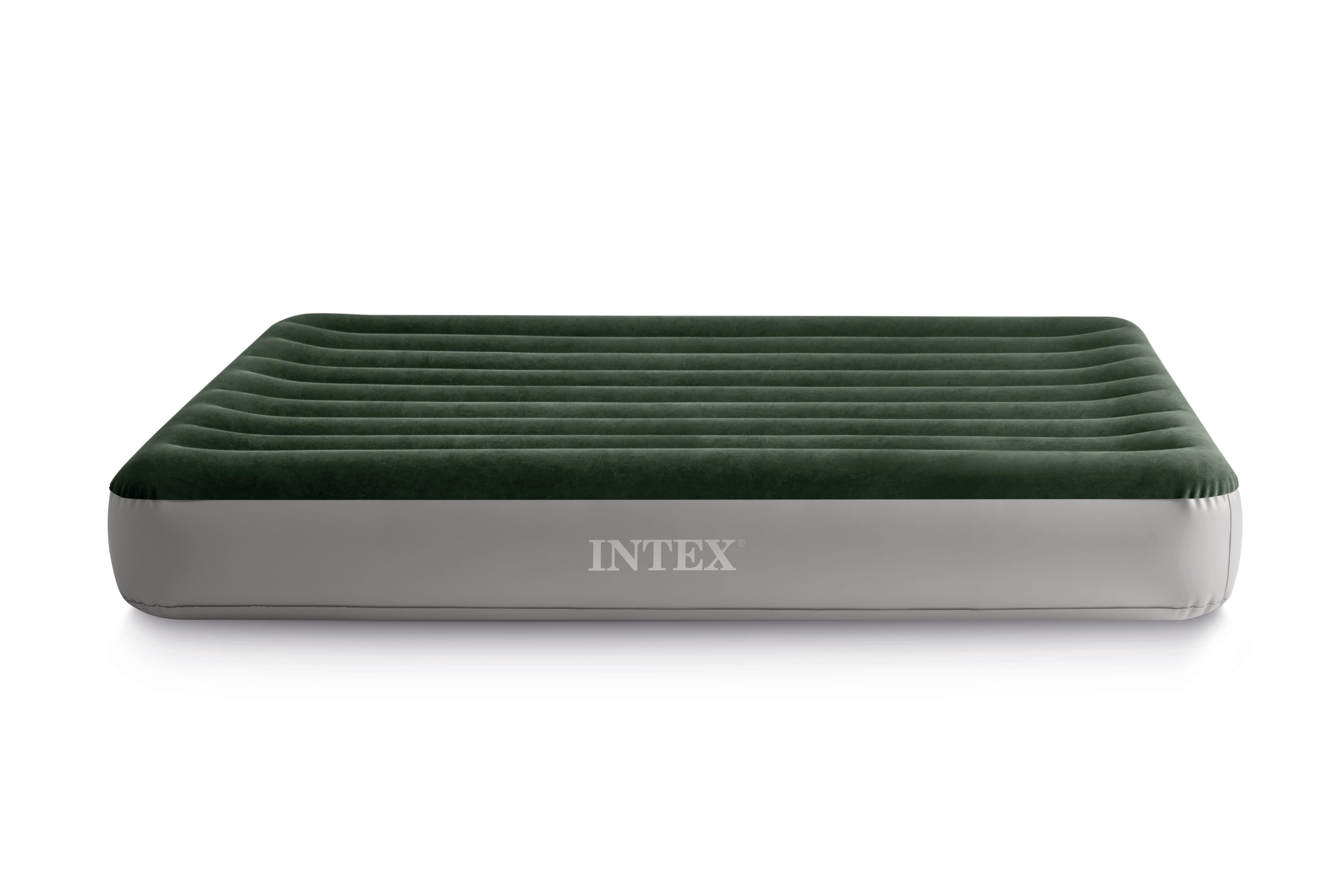 Intex 10in Queen Durabeam Prestige Air Mattress Bed with Internal Fastfill USB Powered Pump