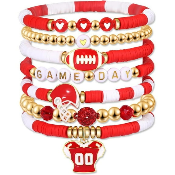 Sdmnsg-T Game Day Football Charm Bracelet: Stackable Sports Jewelry for Moms & Dads - Perfect for Football Fans