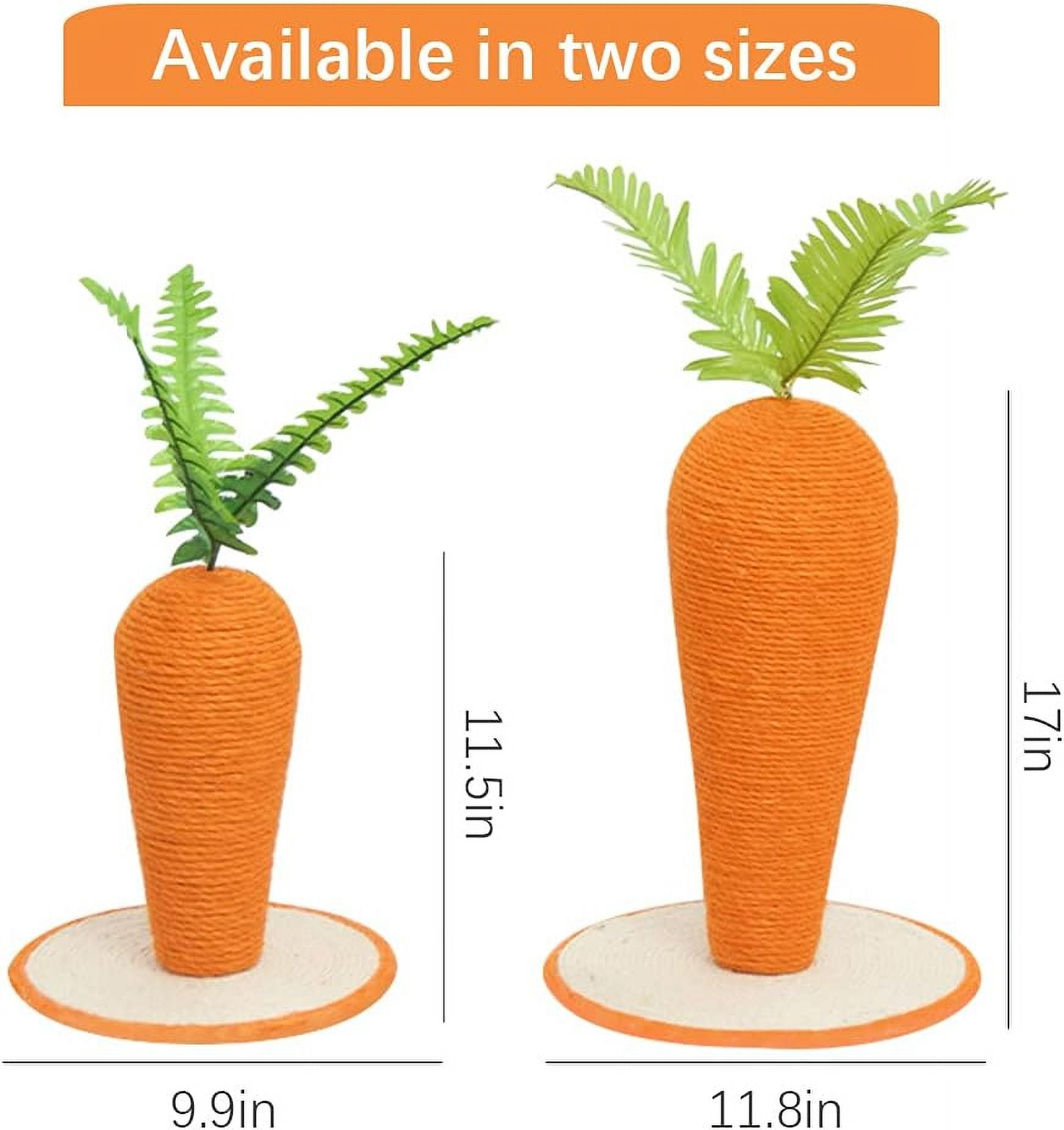 Amgo Cat Scratching Post Sisal Rope Tower Tree Cat Tracking Interactive Toys Cat Climbing Frame Carrot Shape Cat Scratcher Cardboard Pole for Indoor Kitty Young Adult Cats (Large)