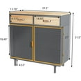 thumbnail image 2 of 31.5" Wide 2 Drawer Sideboard, Modern Furniture Decor, Made with Iron+ Carbonized Bamboo, Easy Assembly, 2 of 8