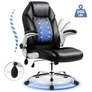 CELTOSS Executive Office Chair, Big and Tall Ergonomic High Back Computer Chair, 300LBS Heavy Duty Desk Chair with Wide Seat, Adjustable Lumbar Support and Flip-Up Arms, Home Office Chair, Black