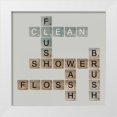 thumbnail image 1 of Longfellow Designs 15x15 White Modern Wood Framed Museum Art Print Titled - Bathroom Letters, 1 of 4