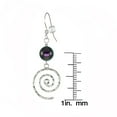 thumbnail image 5 of Beautiful Handmade Hammered Swirl Sterling Silver Beaded Earrings - Iridescent Purple Crystal Pearl, 5 of 5