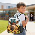 thumbnail image 3 of KUIFORTI Cow Sunflower Toddler Backpack for Boys Girls Kids School Bag with Multiple Storage Pockets Adjustable Straps 13.5 Inch for Preschool Kindergarten Daily Use, 3 of 7