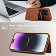 thumbnail image 4 of TECH CIRCLE For iPhone 15 Wallet Case,PU Leather Detachable Magnetic Case with Credit Card Holder for Women Men Protective Stand Phone Cover for Apple iPhone 15 6.1" 2023,Brown, 4 of 8