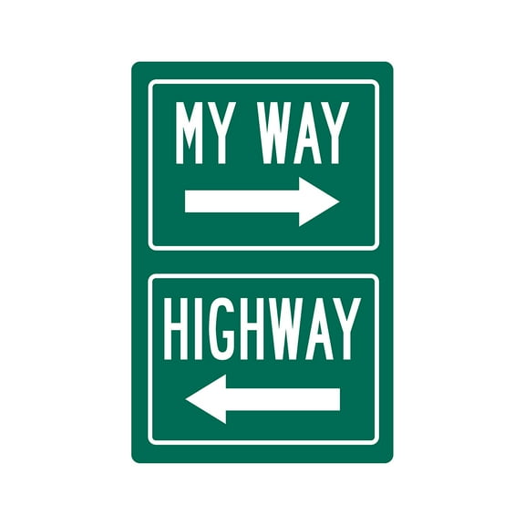 SignMission Z-A-1824-My Way or the Highway 4 in. My Way or the Highway Aluminum Sign - Rules
