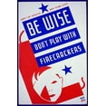 thumbnail image 2 of Bock, Vera 11x14 Black Ornate Wood Framed with Double Matting Museum Art Print Titled - Be wise do not play with firecrackers, 2 of 4