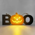 thumbnail image 6 of Taotanxi Halloween Decorations Door Sign Wood Pumpkin Bats Boo Sign Night Light Fall Decorations for Home Wall Accents House Party Apartment Kitchen Window Hanging Table Decor 3.5 × 8.6in, 6 of 7